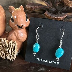 925 Sterling White water turquoise earrings